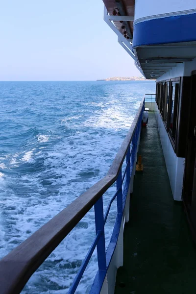 Egy Hajóútra Van Földközi Tenger Part Haifa — Stock Fotó