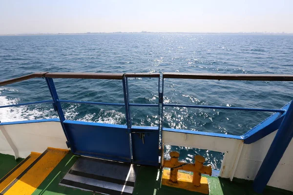 Passeio Barco Mar Mediterrâneo Largo Costa Haifa — Fotografia de Stock