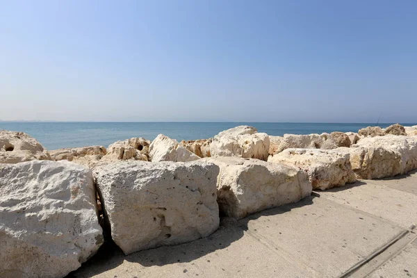 Stones Shells Lie Shores Mediterranean Sea — Stock Photo, Image