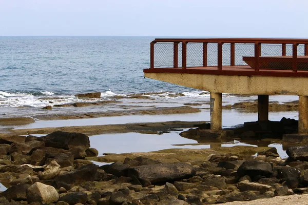 Costa Mar Mediterrâneo Norte Israel — Fotografia de Stock