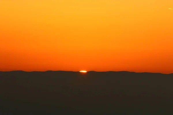 Zonsopgang Boven Ramon Crater Negev Woestijn Israël — Stockfoto