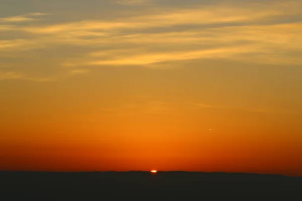 Sonnenaufgang Über Dem Ramon Krater Der Negev Wüste Israel — Stockfoto
