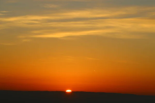 Sonnenaufgang Über Dem Ramon Krater Der Negev Wüste Israel — Stockfoto