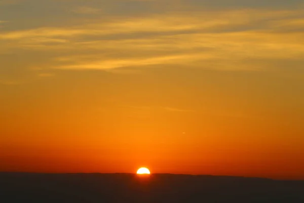 Восход Солнца Над Кратером Рамон Пустыне Негев Израиле — стоковое фото