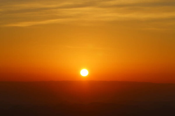 Sunrise over Ramon Crater in the Negev Desert in Israel