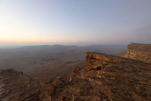 Lever Soleil Sur Cratère Ramon Dans Désert Néguev Israël — Photo