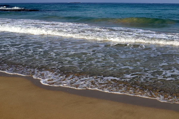 Deserted Coast Mediterranean Sea North State Israel — Stock Photo, Image