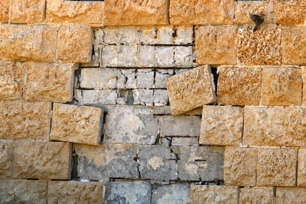 Mur Pierre Béton Dans Ancienne Forteresse Croisée Dans Nord Israël — Photo