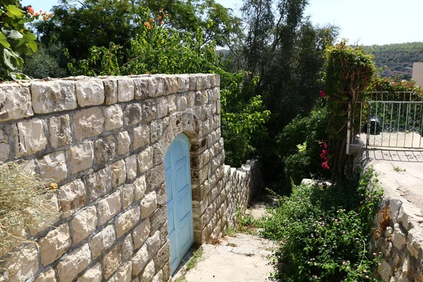 Muur Van Steen Beton Het Oude Kruisvaardersfort Het Noorden Van — Stockfoto