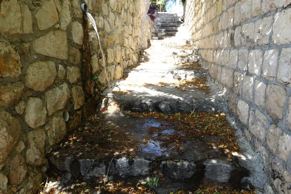 Muro Piedra Hormigón Antigua Fortaleza Cruzada Norte Israel — Foto de Stock
