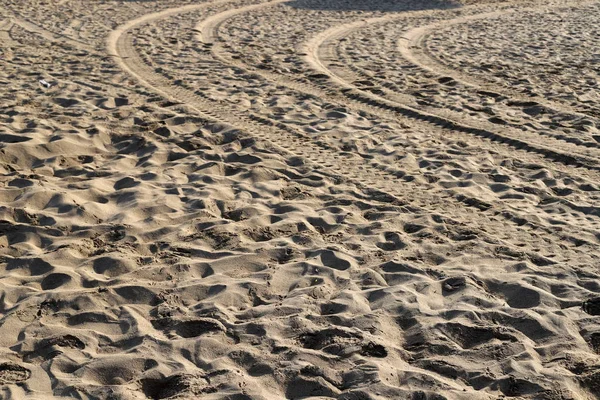 Huellas Playa Del Mediterráneo Norte Israel — Foto de Stock