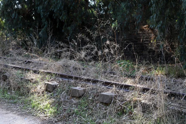 Linea Ferroviaria Abbandonata Tra Haifa Israele Beirut Libano — Foto Stock