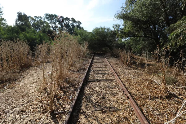Linea Ferroviaria Abbandonata Tra Haifa Israele Beirut Libano — Foto Stock