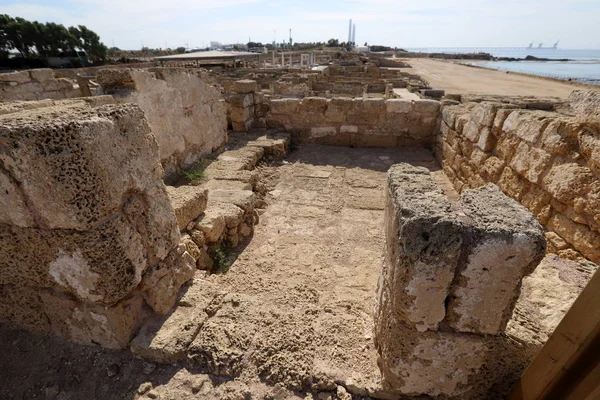 Cesareia Uma Antiga Cidade Antigo Porto Construído Pelo Rei Herodes — Fotografia de Stock