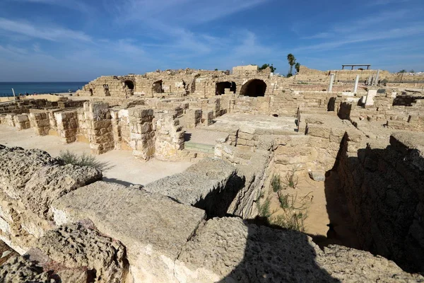Césarée Est Une Ancienne Ville Ancien Port Construit Par Roi — Photo