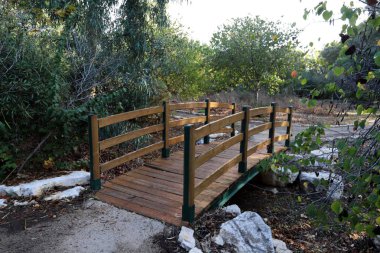 Kuzey İsrail 'de bir şehir parkında köprü  