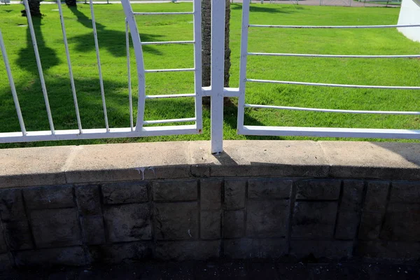 Fence City Park Shores Mediterranean Sea Northern Israel — Stock Photo, Image