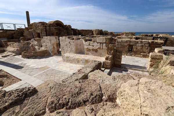 Caesarea is an ancient city and ancient port, built by King Herod on the shores of the Mediterranean Sea in Israel. 