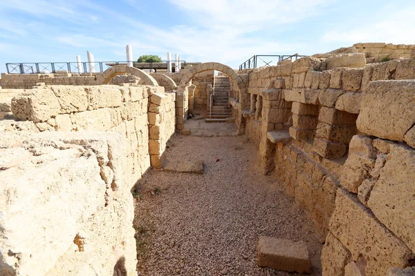 Caesarea Gammal Stad Och Forntida Hamn Byggd Kung Herodes Medelhavets — Stockfoto