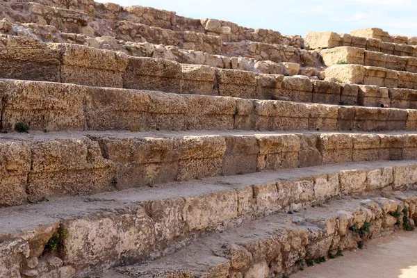 Caesarea Srail Akdeniz Kıyısında Kral Herod Tarafından Inşa Edilmiş Antik — Stok fotoğraf