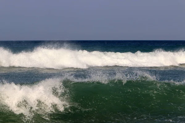 Costa Deserta Deserta Del Mar Mediterraneo Nel Nord Israele — Foto Stock