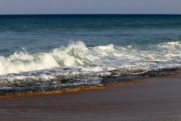 Costa Deserta Deserta Mar Mediterrâneo Norte Israel — Fotografia de Stock