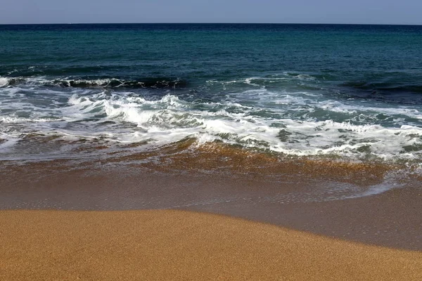 Deserted Deserted Coast Mediterranean Sea North Israel — Stock Photo, Image