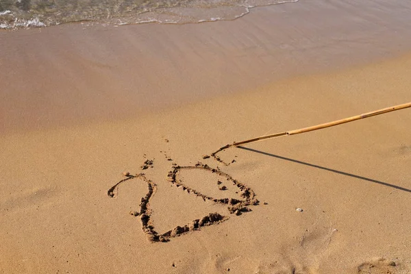 Footprints Sand Shores Mediterranean Sea North Israel — Stock Photo, Image