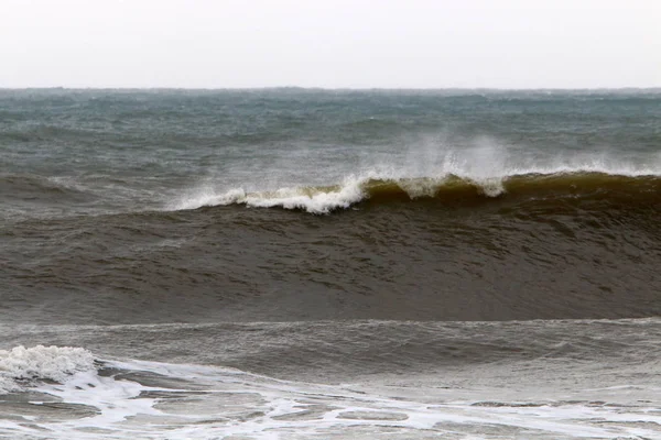 Starker Wind Und Hohe Wellen Mittelmeer Der Nordküste Des Staates — Stockfoto