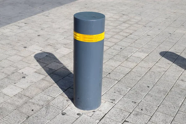 Veelkleurige Betonnen Figuren Stoep Grote Stad Israël Dienen Als Barrière — Stockfoto