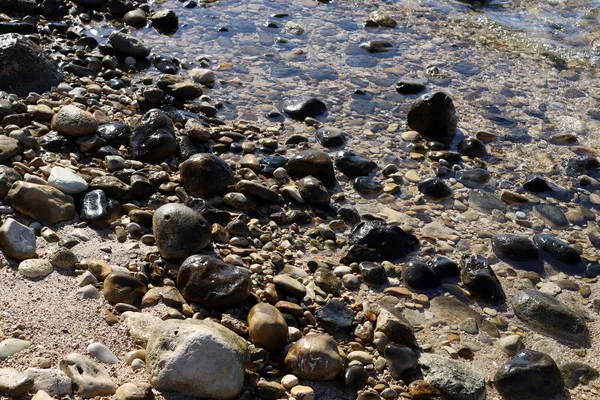 Pedras Encontram Parque Nas Margens Mar Mediterrâneo Norte Estado Israel — Fotografia de Stock