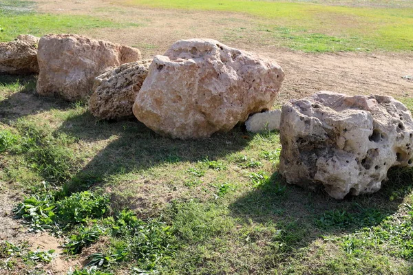 Piedras Encuentran Parque Orillas Del Mar Mediterráneo Norte Del Estado —  Fotos de Stock