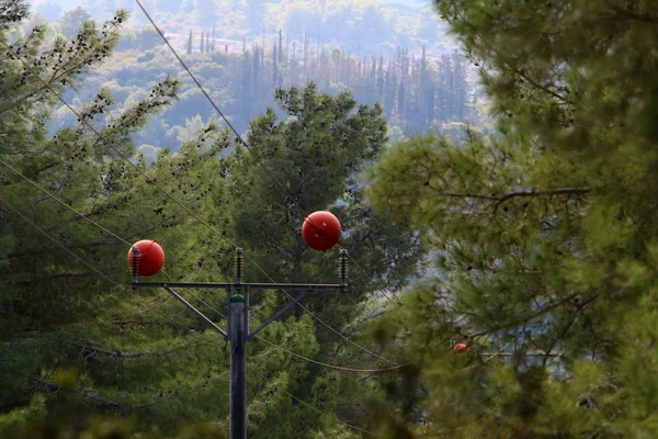 Kuzey İsrail 'e yalıtkan ve kablolu bir elektrik direği kuruldu.. 