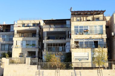 İsrail Devleti 'nin başkenti Kudüs' teki binalar ve yapılar. Kudüs üç dinli bir şehirdir. 