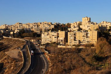 İsrail Devleti 'nin başkenti Kudüs' teki binalar ve yapılar. Kudüs üç dinli bir şehirdir. 