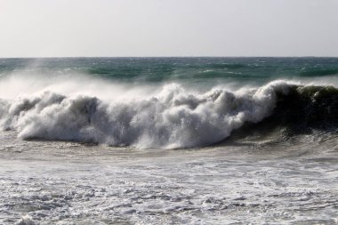 Kış fırtınası ve şiddetli rüzgar Akdeniz 'de eyaletin kuzeyinde İsrail' e doğru esiyor. 