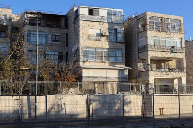 İsrail Devleti 'nin başkenti Kudüs' teki binalar ve yapılar. Kudüs üç dinli bir şehirdir. 