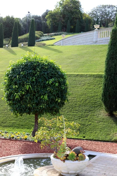 Centro Mundial Bah Haifa Israel Conocido Por Sus Jardines Extendidos — Foto de Stock