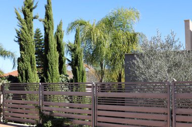 İsrail 'de Akdeniz kıyısındaki bir şehir parkında çit. 