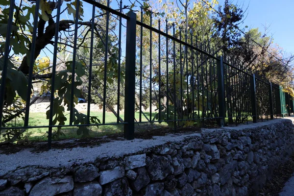 Fence City Park Shores Mediterranean Sea Israel — Stock Photo, Image