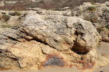 İsrail 'in kuzeyindeki dağlarda taş ve kaya dokusu 