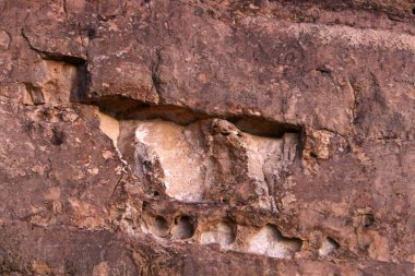 İsrail 'in kuzeyindeki dağlarda taş ve kaya dokusu 