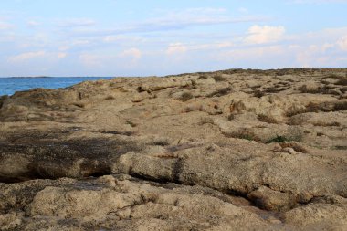 İsrail 'in kuzeyindeki dağlarda taş ve kaya dokusu 