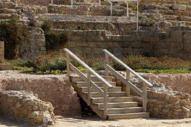İsrail devletinin kuzeyindeki bir şehir parkında merdiven 