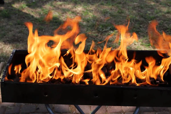 Fuego Arde Fuego Humo Viene — Foto de Stock