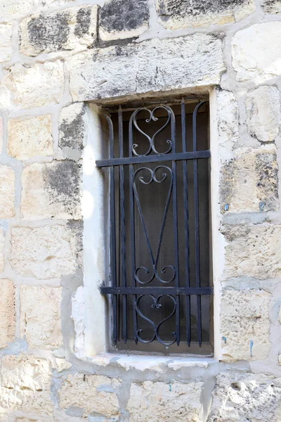 Маленьке Вікно Великому Місті Фрагменти Архітектури Будівель Споруд Ізраїлі — стокове фото