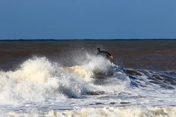 Riding Special Boards Big Waves Mediterranean Sea North Israel — ストック写真