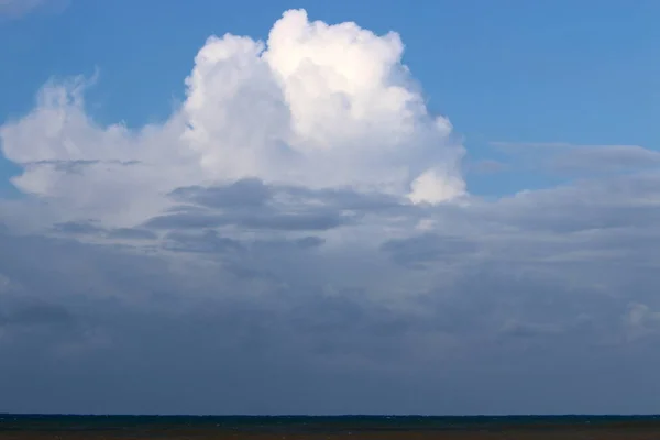 Rain Clouds Floating Sky Mediterranean Sea North Israel — Stock Photo, Image