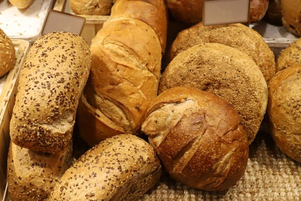 Variety Bread Bakery Products Made Sold Large Store Israel — Stock Photo, Image