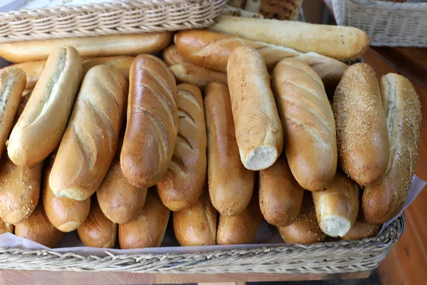 Una Variedad Pan Productos Panadería Que Hacen Venden Una Gran —  Fotos de Stock